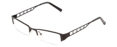 Vivid 412 Unisex Rectangle SemiRimless Designer Reading Glasses Satin Black 52mm