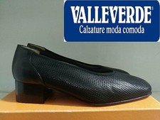 VALLEVERDE women's shoe perforated perforated plantar black leather ITALY N 40 NEW