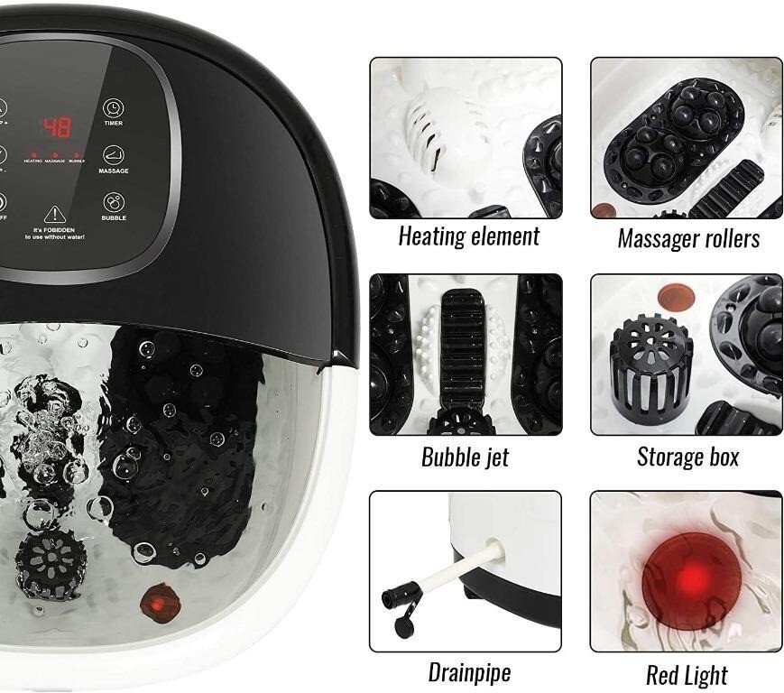 Foot Spa Massager with Heat and 16 Massaging Rollers MSMASK eBay