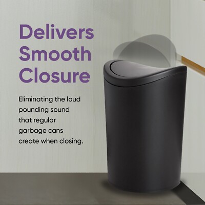 Superio Slim 2.5 Gallon Trash Can - Compact Waste Basket For Bathroom, Under Desk, Dorm, RV