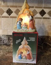 Nativity Crèche Artmark Adoring Angels/Figurine Table Night Light In Box•1988