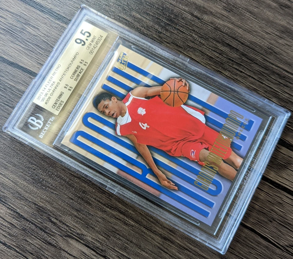 Fleer Retro 95 2013 Ultra Giannis Antetokounmpo Rookie RC #208 BGS 9,5 gema como nuevo Foto 2 de 4