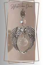AB Glass / Crystal Angel Wings Suncatcher / Hanging Window Ornament Home Decor