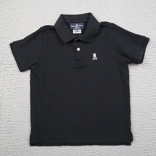 Psycho Bunny Kids Boys Polo Shirt Size Medium 10-12 Youth Pique Knit Solid