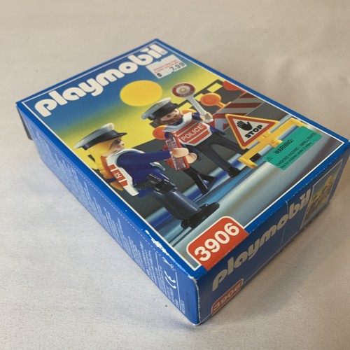 Vintage Playmobil 3906 Police Traffic Cops Stop Sign Figures New in Box eBay