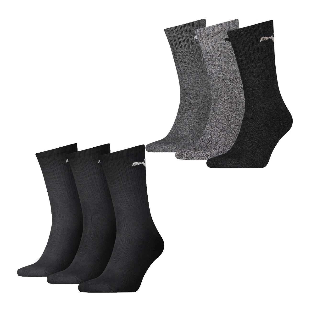 Puma Herren Damen Basic Unisex Crew Baumwolle Sport Socken - 6er Mulitipack - Bild 3 von 16
