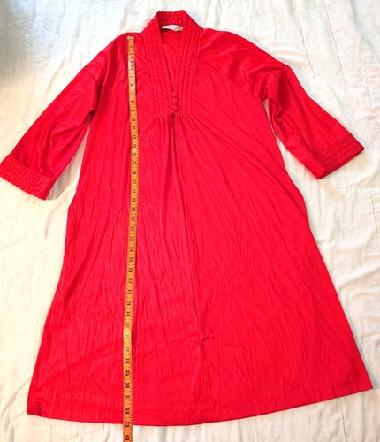 Vintage Vassarette Red Robe Nightgown Womens sz SM Made in USA Underneath-It-All - Picture 10 of 11