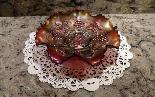 CUENCO CARNAVAL NORTHWOOD VIDRIO AMATISTA UVA Y CABLE CON VOLANTES - Imagen 1 de 10