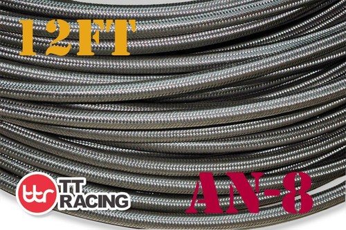 AN12 -12AN AN-12 Fitting Swivel Stainless Steel Braided Fuel Line Hose +12FT Kit - Bild 2 von 6