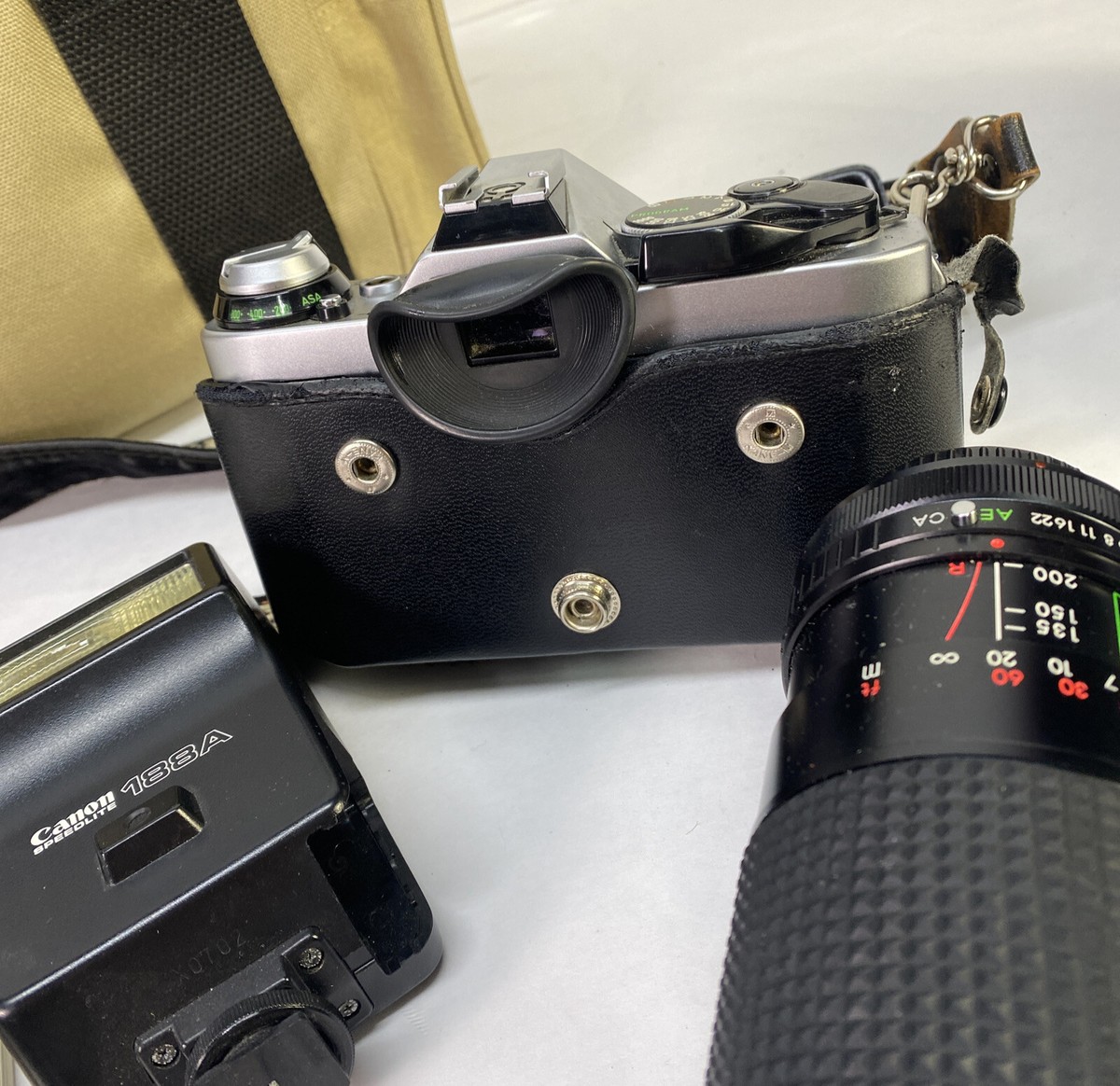 CANON AE-1 Camera W/ Alminar 80-200 lens, Canon lens FD 50mm