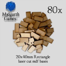 80x Rectangle 20x40mm MDF Bases Miniature Warhammer 40K FREE SHIPPING US SELLER