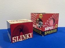 Vintage James Slinky  M-1 Super Springer Walking Spring Toy NEW IN BOX LOT OF 2