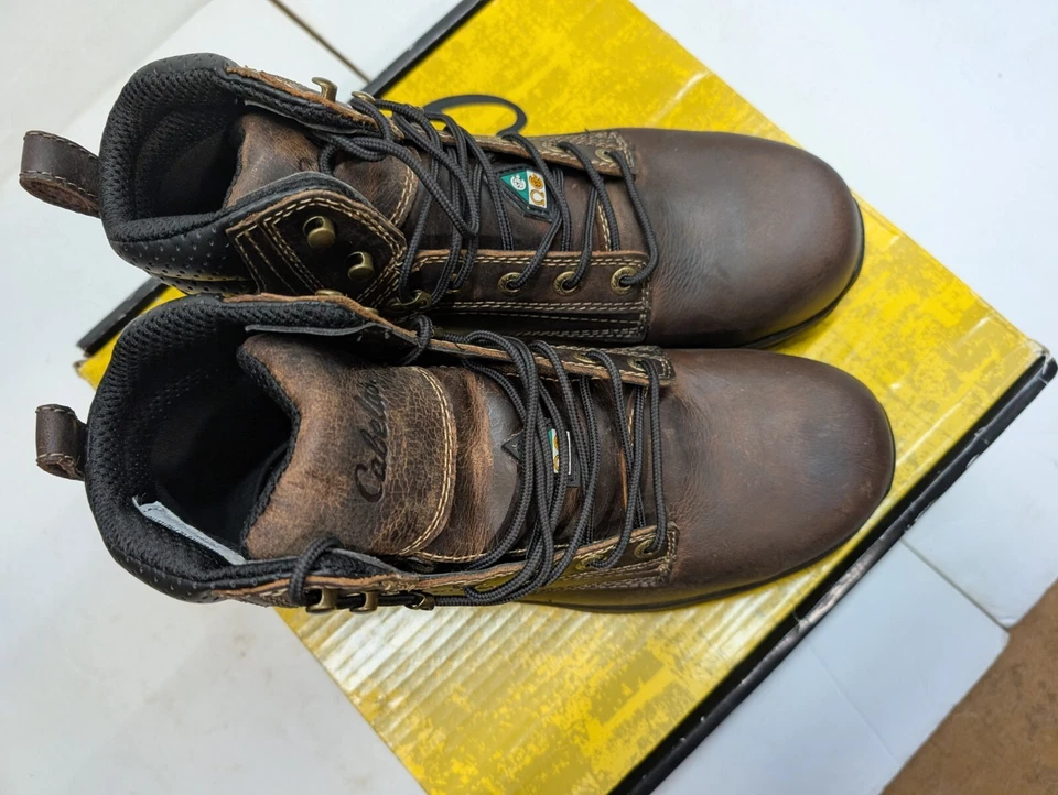 Cabela's Cuello Áspero NMT Ledger Botas de Trabajo 6" Para Hombre 10.5W Marrón Impermeables Foto 3 de 4