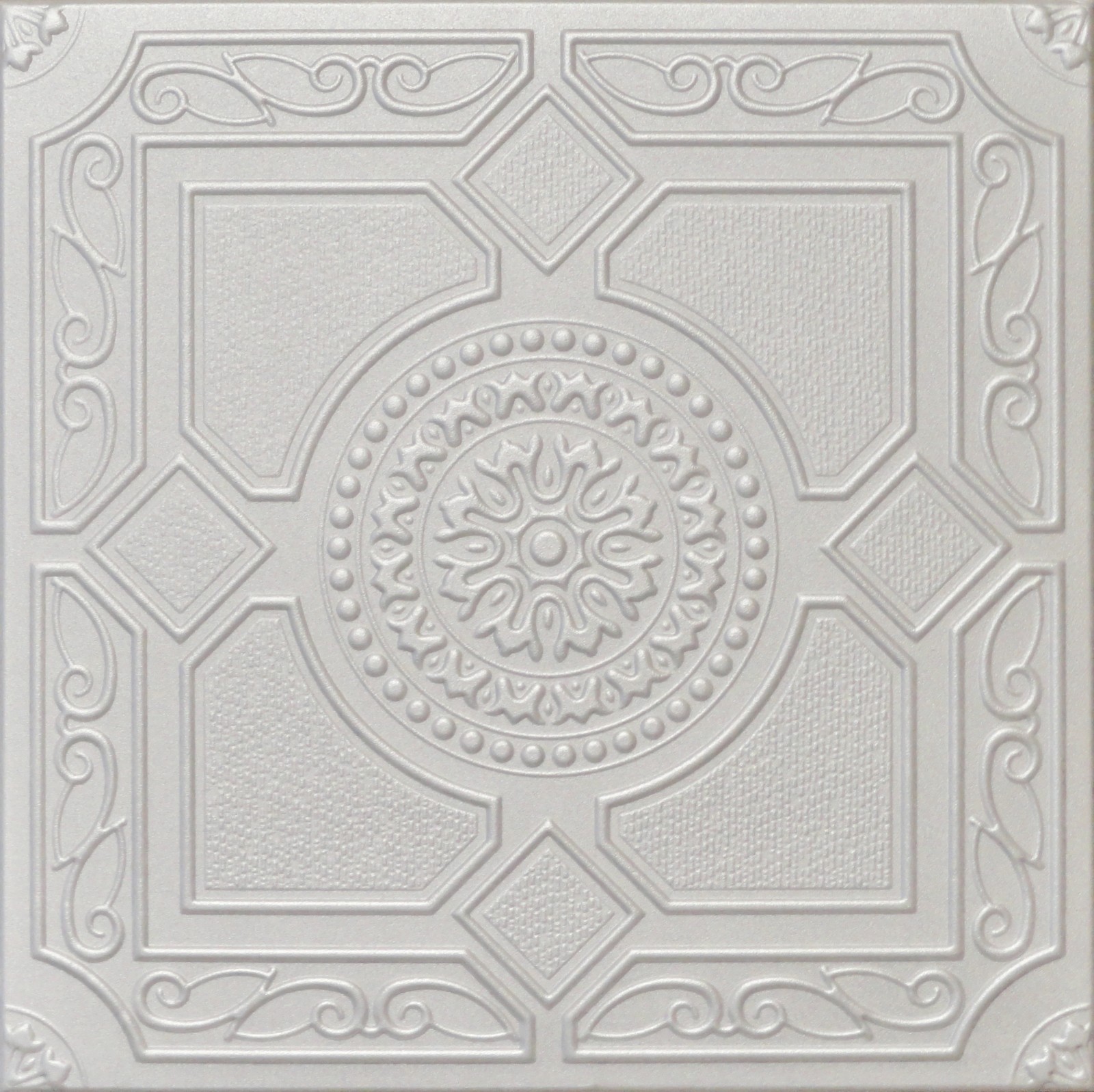 Styrofoam Decorative Ceiling Tiles 20x20 R30A Platinum Finish