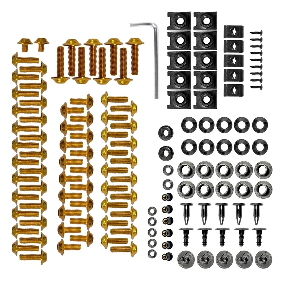 Kit completo de pernos de carenado para motocicleta CNC multicolor tornillos de carrocería tuercas negro Foto 3 de 4
