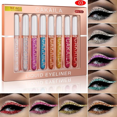 New 8 Color/Set Colorful Glitter Liquid Eyeliner Diamond Metallic Eye Liner Pen - Picture 11 of 11