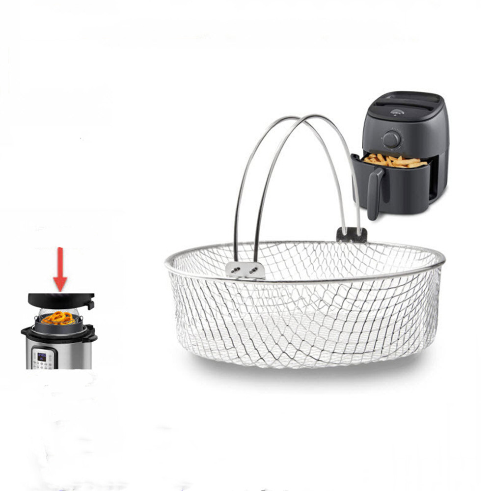 Air Fryer Basket Stainless Steel Mesh Basket for Air Fryer Accessory with Handle