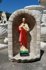 CUPOLA GROTTA CAPPELLA CON STATUA DEL SACRO CUORE DI GESU' DA  GIARDINO  ESTERNO