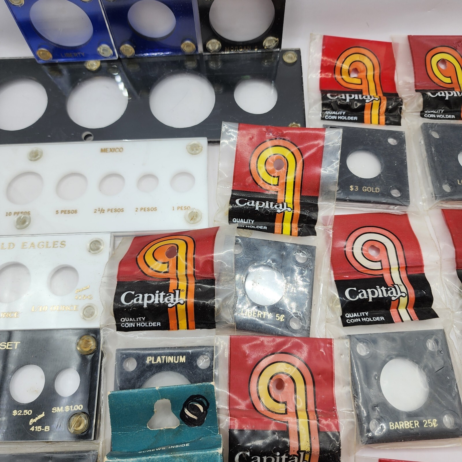 Lot Of Capital Plastic Coin Holders USA Gold And Platinum And Mexico