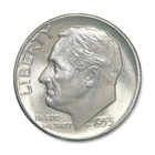 1953 S Roosevelt Silver Dime BU 90% Silver 10c Brilliant Uncirculated - Gem