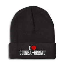 Beanies for Men I Love Guinea-Bissau Winter Hats for Women Acrylic Skull Cap