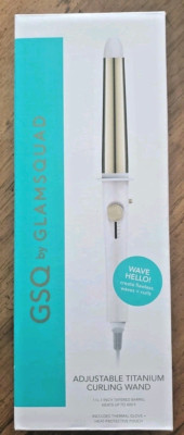 GSQ by Glamsquad Adjustable Titanium Curling Wand Tapered Barrel 1 1/4'' - 1 ''