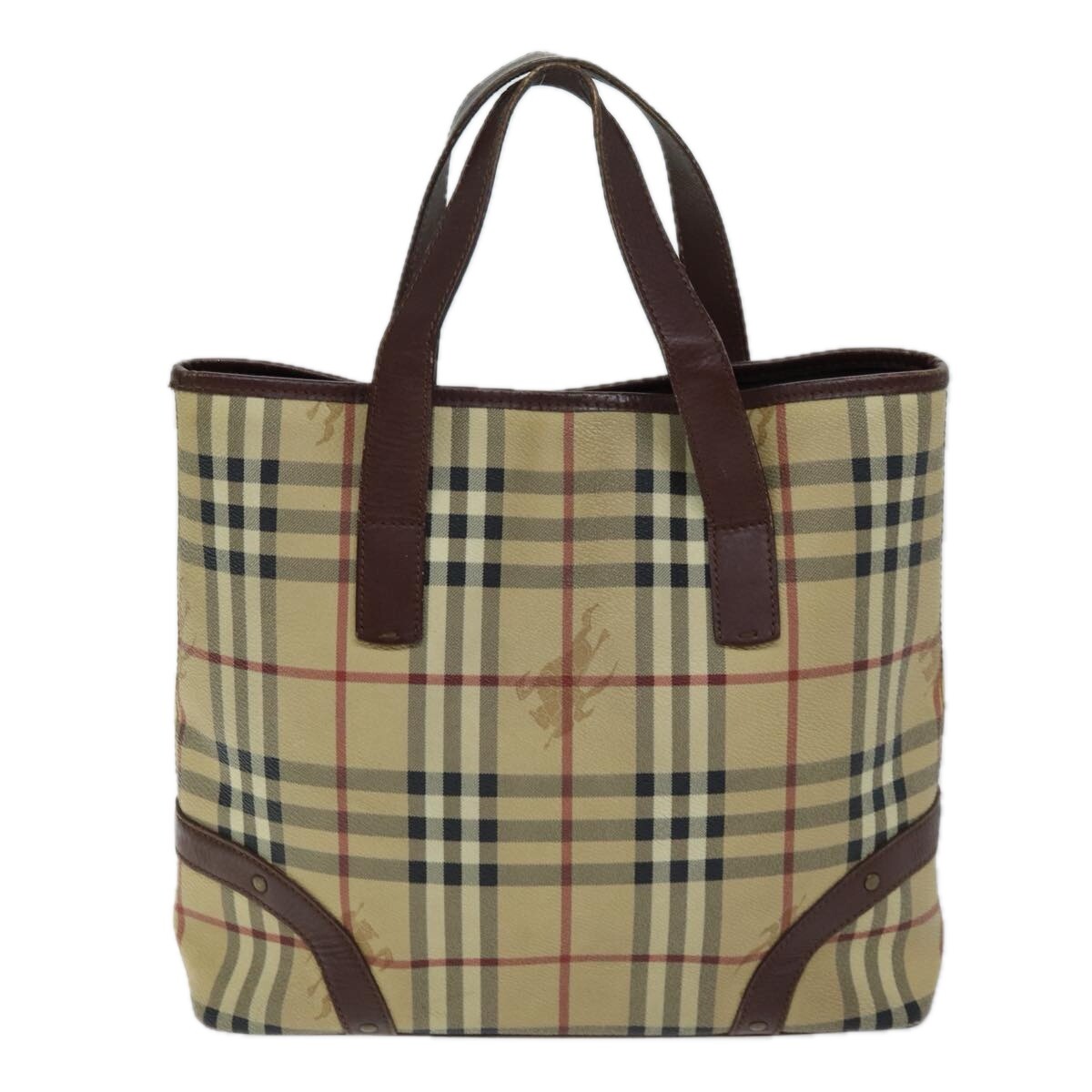 Burberry Nova Check Beige Canvas Handbag Authentic