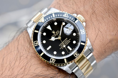 Rolex Submariner Stainless Steel & 18K Gold Watch 16613 2001 Box And Papers - Picture 12 of 13