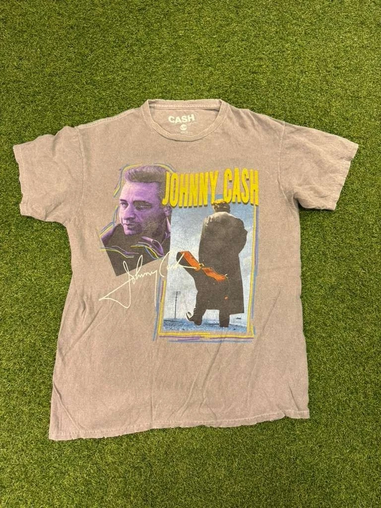 Johnny Cash T Shirt Mens S Gray Graphic Print Cotton Everyday Wear Summer
