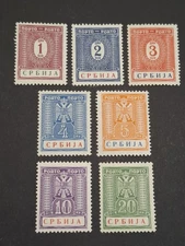 German Occupation SERBIA 1942 Porto Postage due ** MNH Full set Mi 9-15