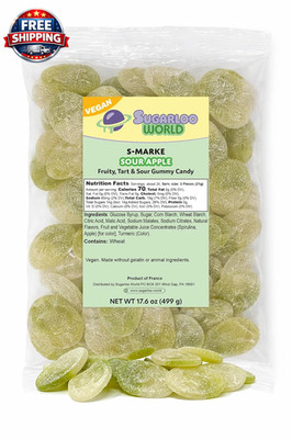 Swedish Candy S-Marke Sour Apple Gummy Candy, Swedish Sour Candy 1.1 Pound Bulk