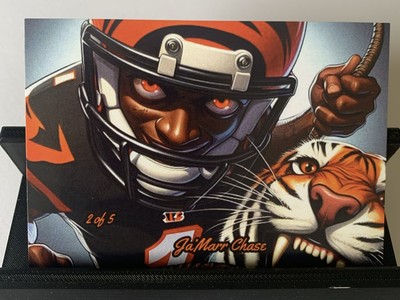 Custom Heat JaMarr Chase SSP   Bengals   Art Card 2/5