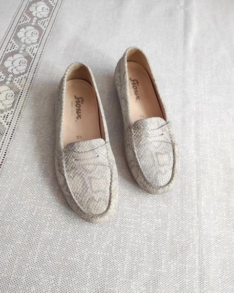Women Sioux Loafers Silver Leather 36