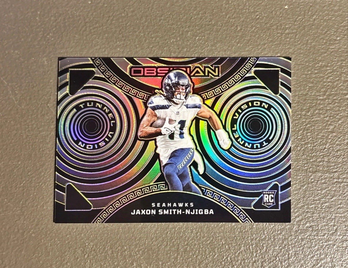 2023 Panini Obsidian Jaxon Smith-Njigba #3 Tunnel Vision EE-Yellow /25 Rookie RC