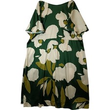 Live Unlimited Floral Maxi Dress Size 26 Women's Green Ivory V-Neck Preloved