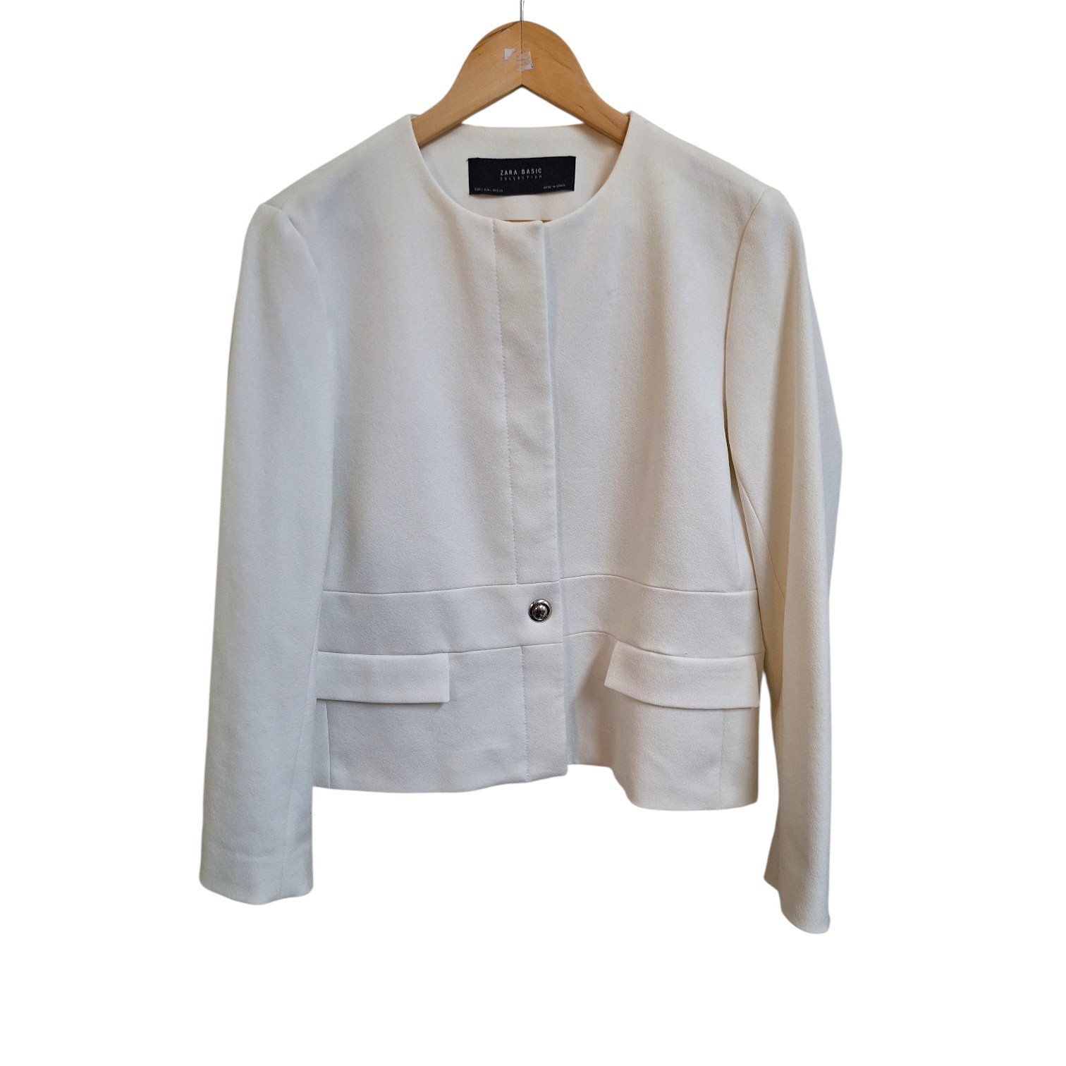 White Jacket Medium Zara Basic Collection. Stud F… - image 2