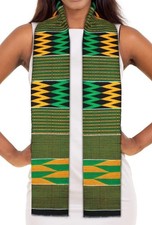 Traditional Double Weave Premium Handwoven Kente Cloth green