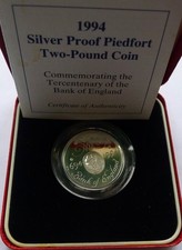 1994 Bank of England £2 Two Pounds PIEDFORT .925 Silver 31g