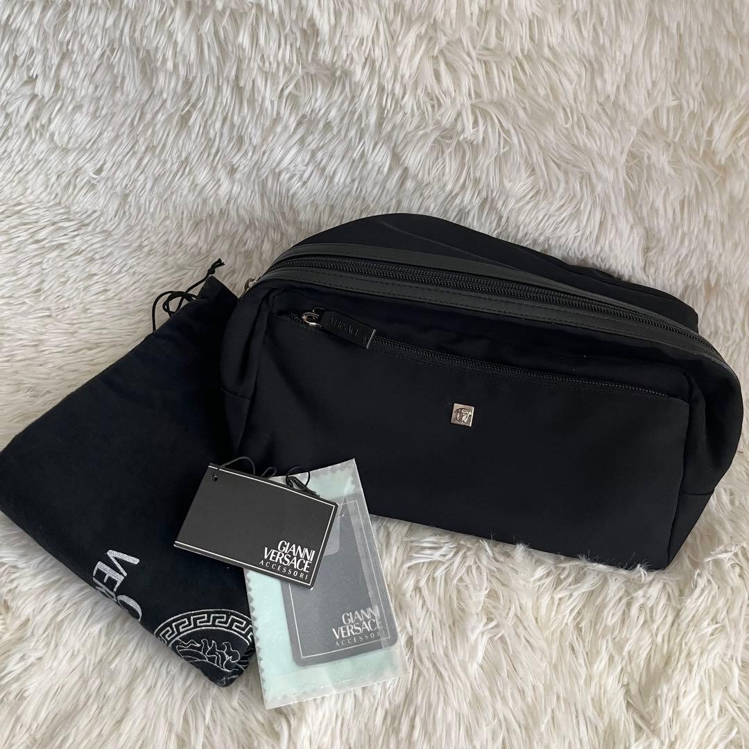 Versace VERSACE Second Bag Black with Dust Bag Used