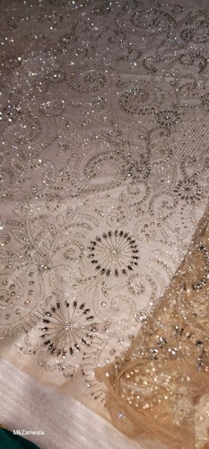 Premium Perlen Stoff für Brautkleider, Ballkleider & Couture Mode - Bild 10 von 20