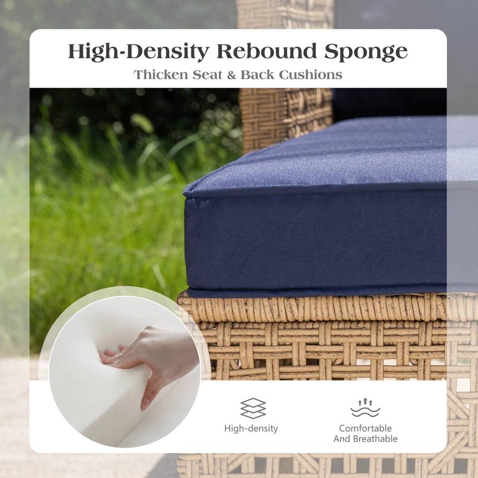 Juego de muebles de exterior de ratán para patio conjunto de muebles de patio de conversación sofá de mimbre Foto 4 de 4