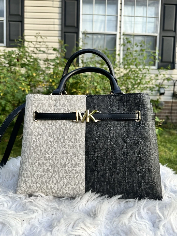 Сумка Michael Kors большая подпоясанная цветной блок черная мульти ПВХ кожаная сумка - Изображение 2 из 4