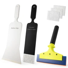 Vinyl Wrap Kit 8 inch Rubber Squeegee Bulldozer Tint Tool Long Handle Car Win...