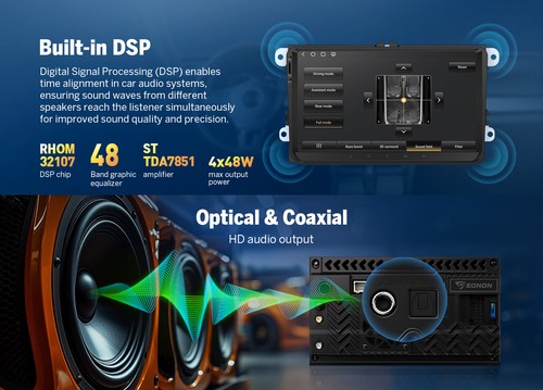 Für Golf Plus Android Autoradio 8+128G 9 Zoll DSP Navigationssystem WiFi CarPlay - Bild 11 von 22