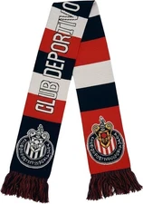 Icon Sports Chivas Scarf Official Licensed Guadalajara Knit Red Blue White