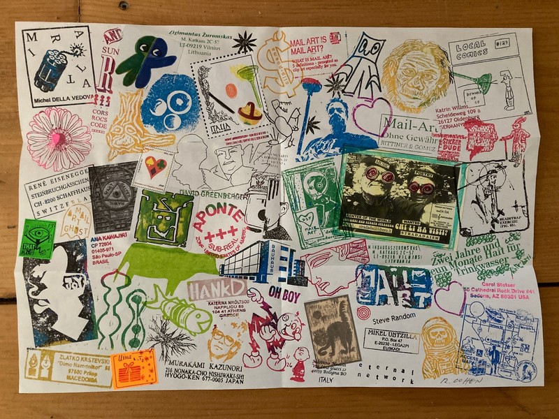 mail art Ryosuke Cohen Brain Cell 1270 David Greenberger Mike Goetz