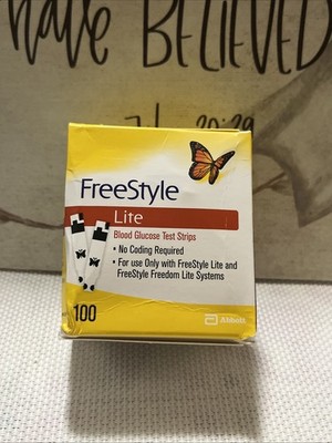 Freestyle Lite Blood Glucose Test Strips - 100 Count Exp 03/2027