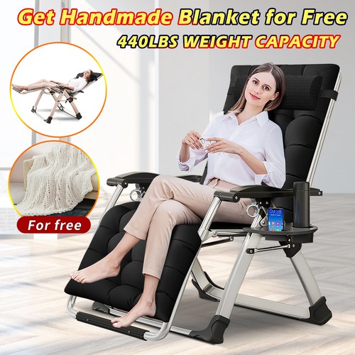ABORON Zero Gravity Chair Outdoor Patio Folding Lounge Recliner Reclining Chair - Picture 5 of 24
