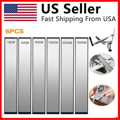 6PCS Diamond Sharpening Stone Set Knife Sharpener 180 400 800 1500 2000 3000Grit