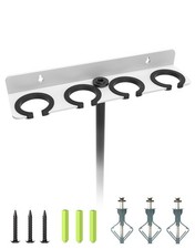 4-Slot White Multi Microphone Holder for Wired and Wireless Mics, Hold Up to ...